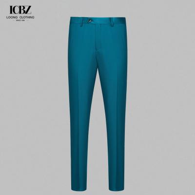 China Customized Color Dark Green Business Pants Straight Regular Fit for Men Plus Size OEM for sale