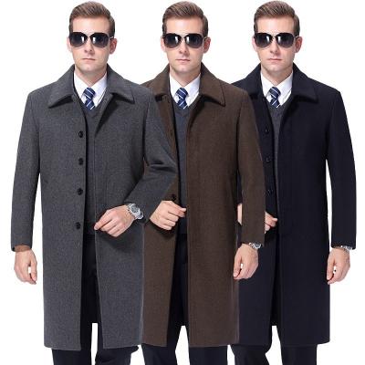 China Autumn Winter Business Casual Woolen Suit Coat with Plus Velvet Lining and Large Size for sale