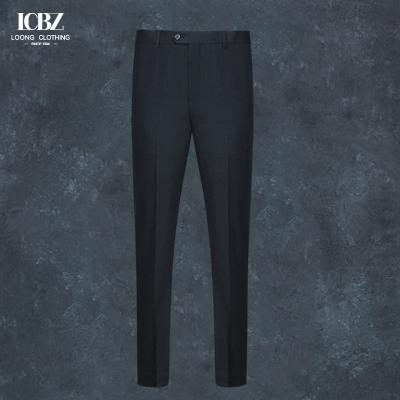 China 100% Wool Men's Pants Business Black Suit Pants Slim Casual Straight Dress Pants Trousers for sale