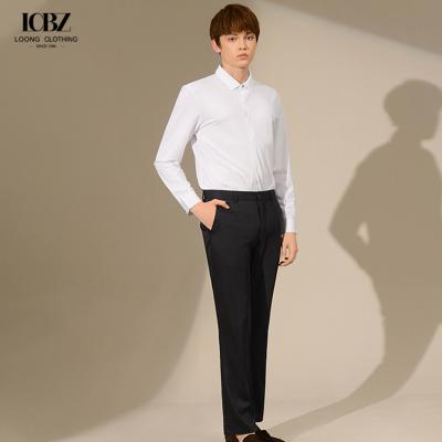 China Anti-Shrink 50% Wool Slim Fit Suit Trousers for Man LCBZ Customized Office Pants for sale