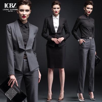 China Stylish Red Business Casual Four-Piece Ladies Suit with Single Button Closure Included for sale