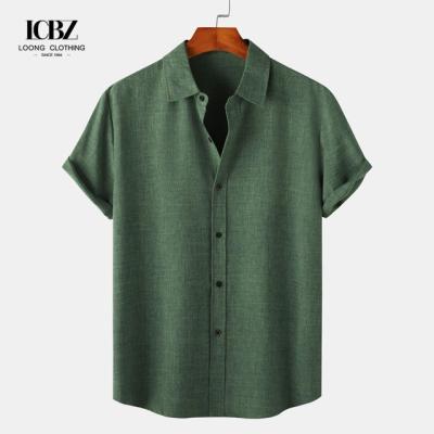 China Summer Cotton Linen Men's Shirt Long Sleeve Large Size Color Plus Size DRESS SHIRTS for sale