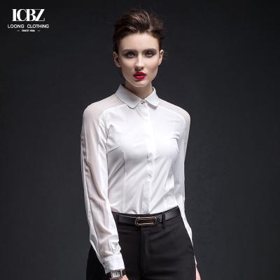 China 2022 Pure Solid White Casual Formal Ladies Blouse Tops for Office Lady at Affordable for sale