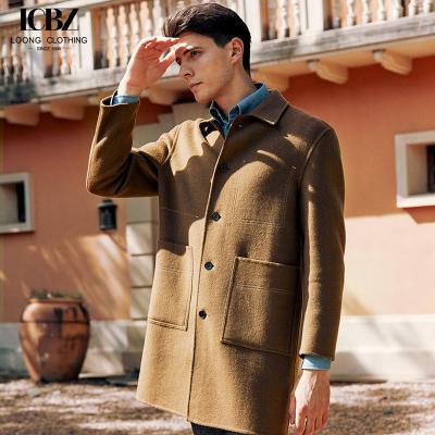 China Customized Fabric OVERCOAT OEM Autumn and Winter Warm Windbreaker Woolen Coat for Men for sale