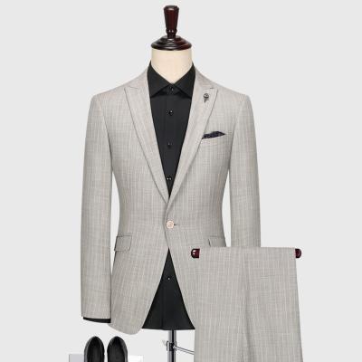 China V-neck Plus Size 3 Piece Wool/Polyester Formal Business Suits for Men's Wedding Party for sale