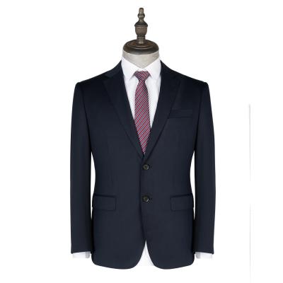 China Men's Fashion Business Suit in Blue Woolen with Single Breasted Jacket and Trousers for sale