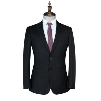 China Adults Standard Size Black Wool Business Two-piece Suit for Men's Wedding Groomsman for sale