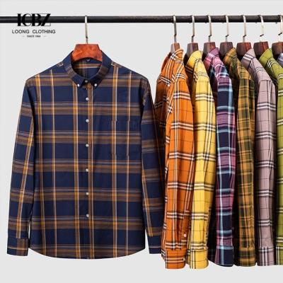 China Men's 100% Cotton Plaid Button Collar Shirts Versatile Cardigan Tops for Any Occasion for sale