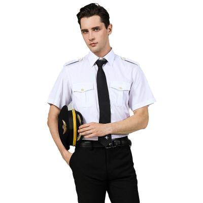 China 100% Cotton Custom Airline Pilot Uniform Captain Work Clothes Uniform Customer Logo for sale