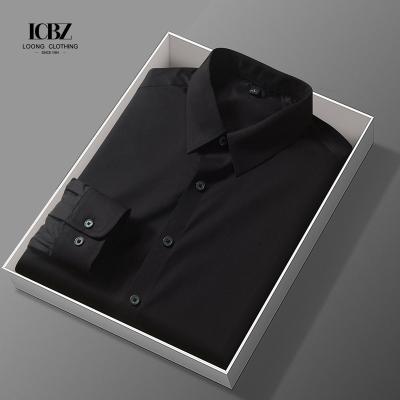 China Gender Men Slim Fit Dress Shirt with Logo 100% Mercerised Blue/Red/Green/White Formal for sale