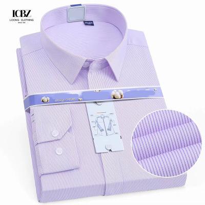 China Formal Office Men's Shirt Short Long Sleeve Dress Shirt in Viscose/Polyester/Spandex for sale