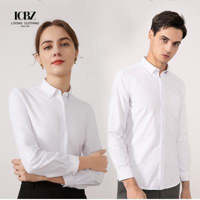 China Weaving Method Knitted Elegant Office Work Wear Classical Dress Shirts for Men and Women for sale