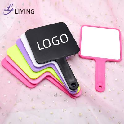 China Personalized Custom Logo Makeup Hand Mirrors Handheld Mirror Private Label for sale