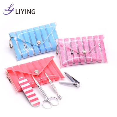 China Customized Cheap Potable Nail Kit Vendor Logo Nail Folder Manicure Set MS-FKD-0011 Promotion 4PCS for sale