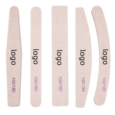 China EMERY Wholesale Custom Logo Professional 100/100 100/180 Grit Pink Nail File for sale