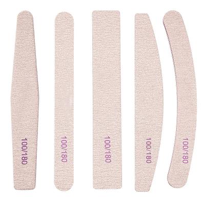 China Emery 180/100 Japanese Double Sided Half Moon 80/80 Grit Nail Files Zebra Reusable Zebra 100 180 with Japan Sandpaper for sale