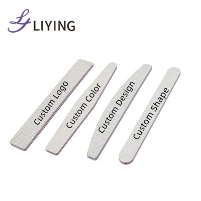 China EMERY Hot Sale High Quality Grit Nail File Custom Made 80 100 120 150 180 240 Grit Nail Files Zebra Gray Emery Durable 80 Grit With Logo for sale