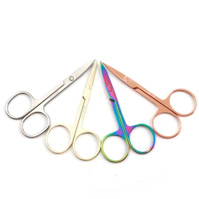 China Curved Straight Blade Stainless Steel Right Handed Manicure Scissors Nail Scissors Professional Cuticle Scissors for sale