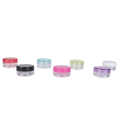 China Small and cute 20g plastic jar plastic jar suppliers with screw lid clear plastic jar container round glitter jar for sale