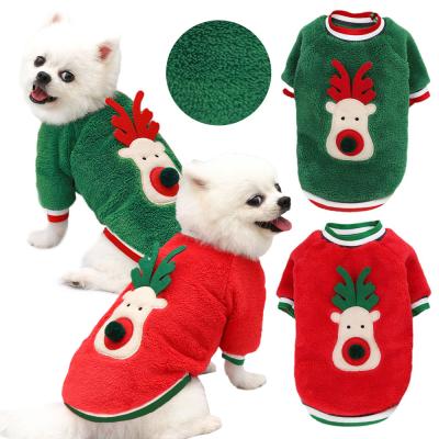 China New Sustainable Pet Clothes Soft Warm Dog Clothes For Christmas Cute Pajamas Fleece Dog Clothes for sale