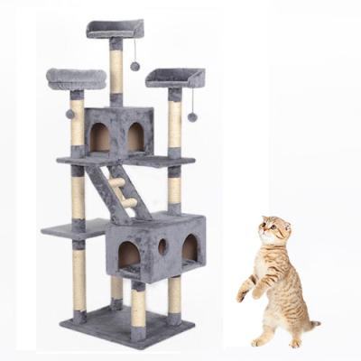 China Cat Tree Condo Multi-Level Stocked With Hammock Scratching Posts For Kitten for sale