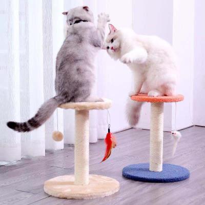 China Sustainable Cat Scratcher Tree Kitten Climbing Activity Center Sisal Post Tracking Interactive Toys for sale