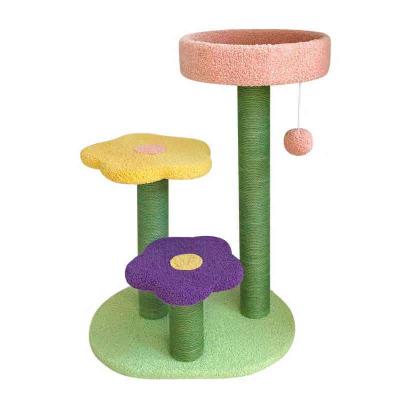 China New High Quality Popular Interactive Cat Pet Sisal Flower Catcher Stocked Climbing Tree for sale