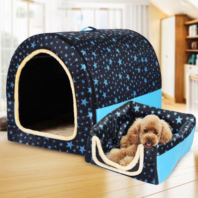 China Sustainable Foldable Pet Bed Cave For Medium Large Dogs Portable Soft Pet Bed Cushion Moving Sofa for sale