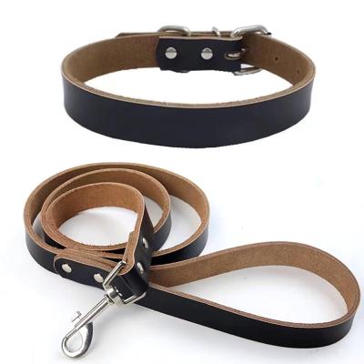 China Dog Collar Genuine Leather Dog Collars And Personalized Waterproof Eco-Friendly Soft Leashes for sale