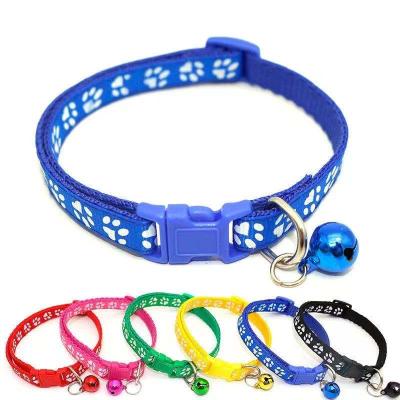 China Viable Custom Made Pet Bell Collars Cat Dog Nylon Leash Cute Cartoon Printing Pet Accessories Supplies for sale