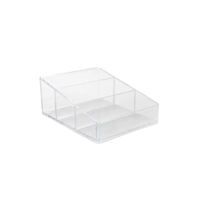 China Hot Selling Bathroom Plastic Acrylic Makeup Organizer Box Cosmetics Bathroom Accessories Set for sale