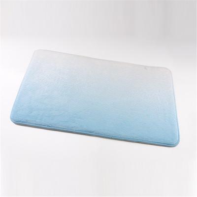 China Stocked Non Slip Memory Foam Bath Mat Bath Floor Coral Fleece Printed Bath Mat for sale