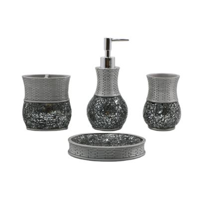 China Sustainable Designed Custom And Fashion Polyresin Washroom Product And Bathroom Accessory Set for sale