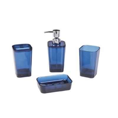 China Viable Luxury Home Plastic 4pcs Bathroom Washroom Bath Accessory Set Set for sale