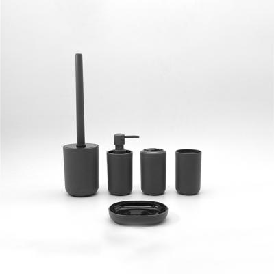 China Modern Design 5pcs Sustainable Plastic Home and Hotel Washroom Set and Bathroom Accessory Set for sale