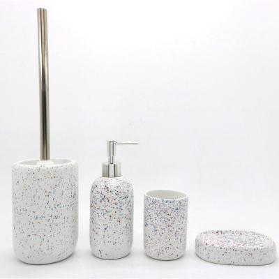 China Sustainable Hot Sales Ceramic Bathroom Accessories Set Household Designed 4pcs Bathroom Ware Bath Set for sale