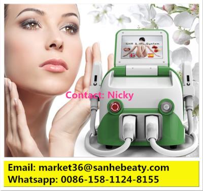 China SANHE BEAUTY Portable ipl and shr machine hair removal and skin rejuvenation with 2 heads for sale