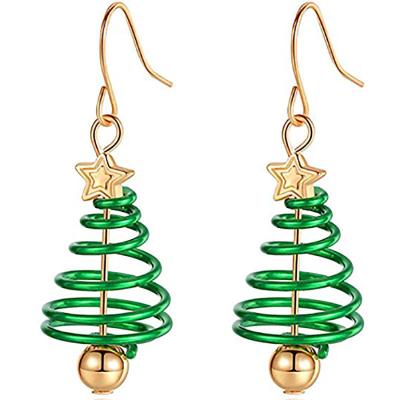 China Factory Direct Sale/Christmas Tree Price 2021 Fashion Bell Lollipop Bow Bulb Gold Plated Earrings Christmas Appropriate Earrings for sale