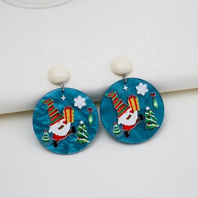 China FASHIONABLE Female Series Autumn And Winter New Earrings Gift Christmas Round Elk Snowman Earrings for sale