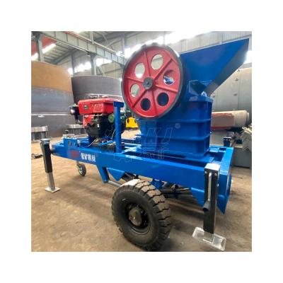 China Mini Stone Rock Crushing Machine Mineral Portable Mobile Low Price Diesel Jaw Crusher For Sale for sale