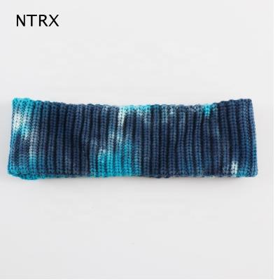 China 100%Cotton fashion tie dye elastic hair accessories knitted headband for classic hip hop headband for sale