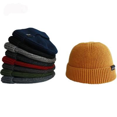 China COMMON Customize Fisherman Beanie Women Streetwear Hat Cotton Beanie Knitted Beanie Hat for sale