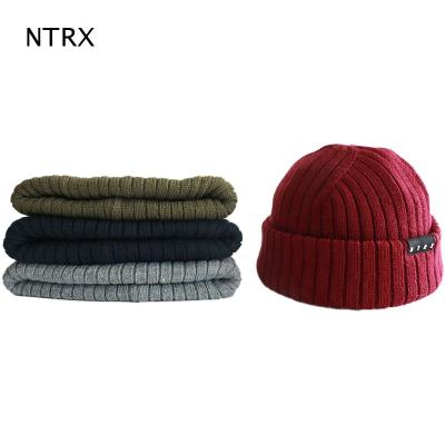 China COMMON Unisex Fashion Winter Beanie Hat Custom Ribbed Acrylic Beanie Knitted Beanie Hat for sale