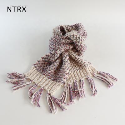 China 100% New Design Ladies Winter Acrylic Scarf With Tassel Scarf for sale