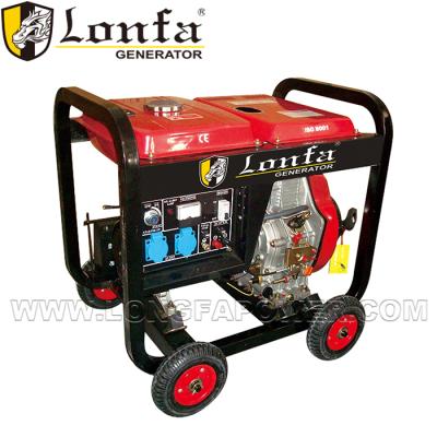 China Copper /Aluminum is optional 4.6kVA LFD186 open type portable diesel generator with ISO9001 for sale