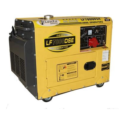 China 6000W 7.5kva LF7800DST Three Phase Air Cooled Silent 10HP Diesel Generator Set for sale