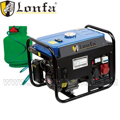 China Home Use 2KW 168f-1 6.5HP LPG and Dual Natural Gas Fuel Generator LF2700-LPG for sale