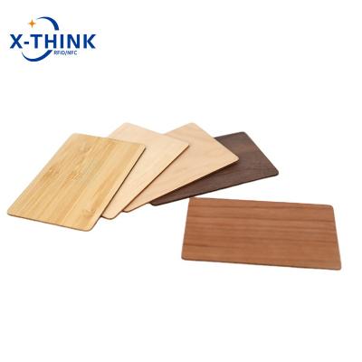 China Business Cards ISO14443A Smart Wooden Hotel NFC Waterproof/Waterproof Programmable Bamboo Wooden RFID Key Card for sale