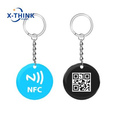 China Customized Printing Epoxy NFC Ntag213 Waterproof / Waterproof RFID Key Chain Personalized Waterproof Rewritable Tag for sale