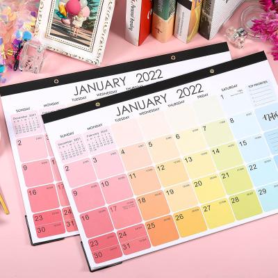 China Simple Style Custom 2022 New Year Calendar Hanging Colorful 12 Month Calendar for sale